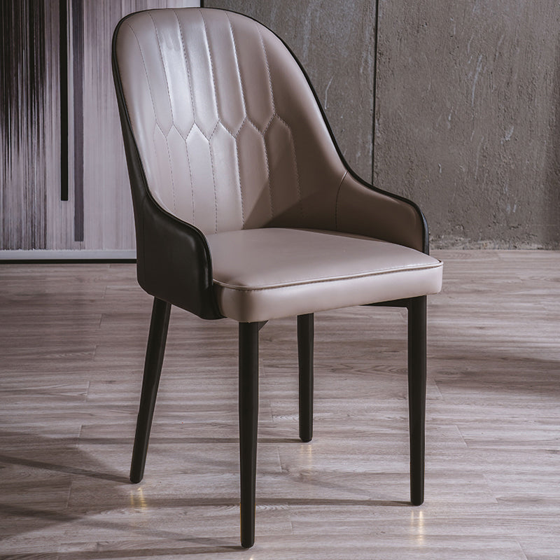 Glam Style Metal Dining Chairs Matte Finish Dining Arm Side Chair for Kitchen Grey 1 Piece Black Clearhalo ' kitchen&dining_furn' 'Dining Chairs' 'Dining Tables & Seating' 'dining_chair' 'furn' 'furn_dining_chair' 'Furniture' 'furniture_dining_chair' 'Kitchen & Dining Furniture' 'kitchen' 3968172