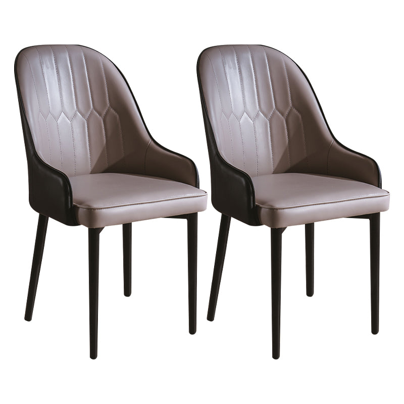 Glam Style Metal Dining Chairs Matte Finish Dining Arm Side Chair for Kitchen Grey 2 Piece Set Black Clearhalo ' kitchen&dining_furn' 'Dining Chairs' 'Dining Tables & Seating' 'dining_chair' 'furn' 'furn_dining_chair' 'Furniture' 'furniture_dining_chair' 'Kitchen & Dining Furniture' 'kitchen' 3968174
