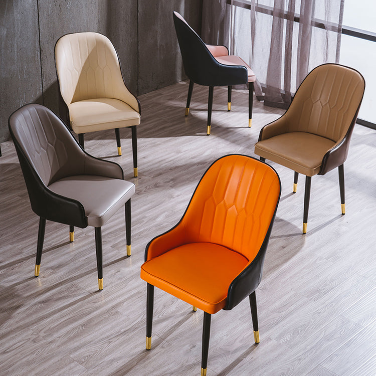 Glam Style Metal Dining Chairs Matte Finish Dining Arm Side Chair for Kitchen Clearhalo ' kitchen&dining_furn' 'Dining Chairs' 'Dining Tables & Seating' 'dining_chair' 'furn' 'furn_dining_chair' 'Furniture' 'furniture_dining_chair' 'Kitchen & Dining Furniture' 'kitchen' 3968176