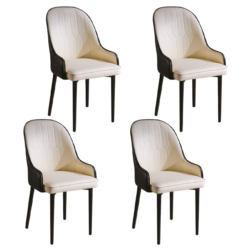 Glam Style Metal Dining Chairs Matte Finish Dining Arm Side Chair for Kitchen White 4 Piece Set Black Clearhalo ' kitchen&dining_furn' 'Dining Chairs' 'Dining Tables & Seating' 'dining_chair' 'furn' 'furn_dining_chair' 'Furniture' 'furniture_dining_chair' 'Kitchen & Dining Furniture' 'kitchen' 3968182