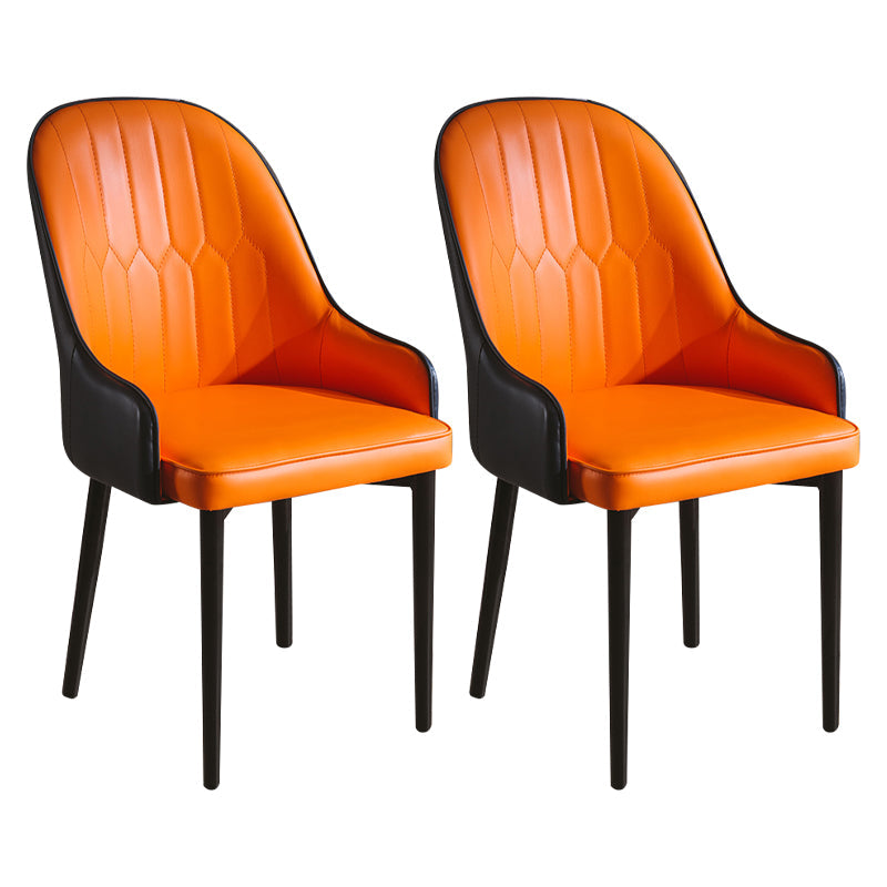Glam Style Metal Dining Chairs Matte Finish Dining Arm Side Chair for Kitchen Orange 2 Piece Set Black Clearhalo ' kitchen&dining_furn' 'Dining Chairs' 'Dining Tables & Seating' 'dining_chair' 'furn' 'furn_dining_chair' 'Furniture' 'furniture_dining_chair' 'Kitchen & Dining Furniture' 'kitchen' 3968185