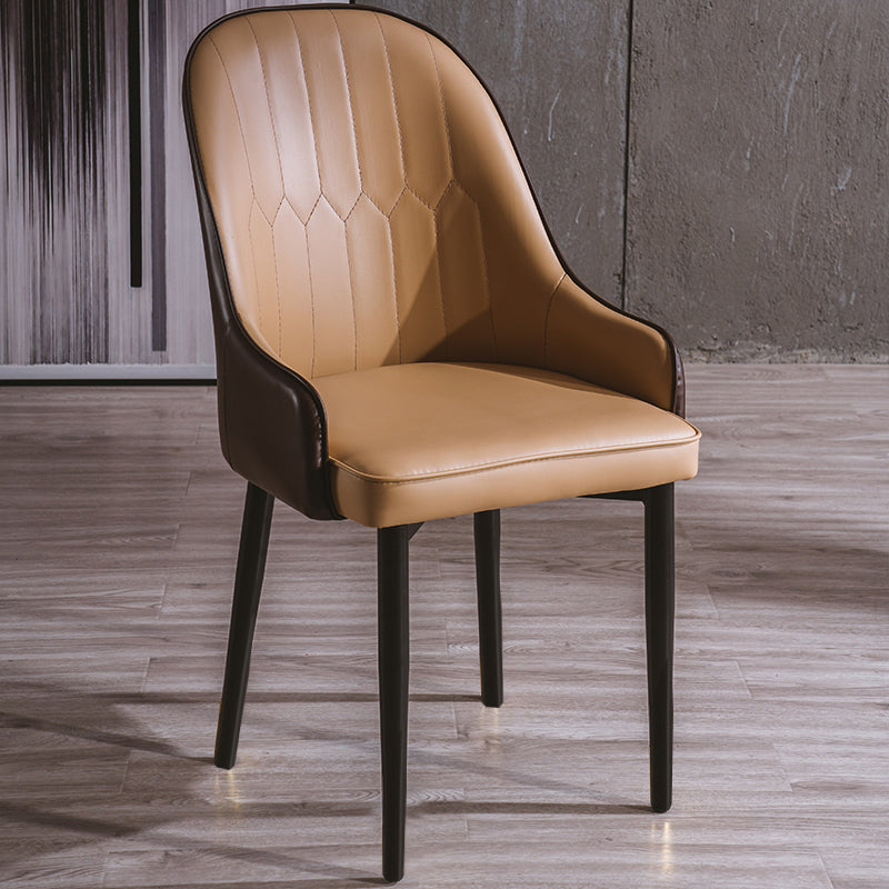 Glam Style Metal Dining Chairs Matte Finish Dining Arm Side Chair for Kitchen Nude 1 Piece Black Clearhalo ' kitchen&dining_furn' 'Dining Chairs' 'Dining Tables & Seating' 'dining_chair' 'furn' 'furn_dining_chair' 'Furniture' 'furniture_dining_chair' 'Kitchen & Dining Furniture' 'kitchen' 3968190