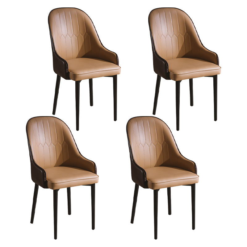 Glam Style Metal Dining Chairs Matte Finish Dining Arm Side Chair for Kitchen Nude 4 Piece Set Black Clearhalo ' kitchen&dining_furn' 'Dining Chairs' 'Dining Tables & Seating' 'dining_chair' 'furn' 'furn_dining_chair' 'Furniture' 'furniture_dining_chair' 'Kitchen & Dining Furniture' 'kitchen' 3968194