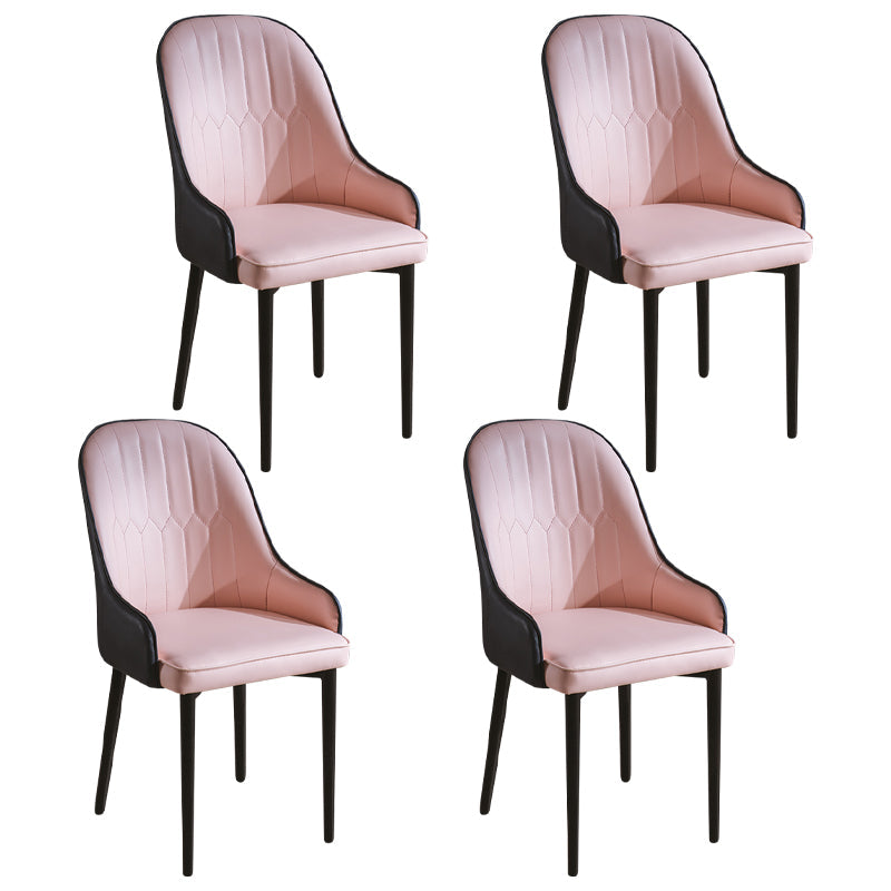 Glam Style Metal Dining Chairs Matte Finish Dining Arm Side Chair for Kitchen Light Pink 4 Piece Set Black Clearhalo ' kitchen&dining_furn' 'Dining Chairs' 'Dining Tables & Seating' 'dining_chair' 'furn' 'furn_dining_chair' 'Furniture' 'furniture_dining_chair' 'Kitchen & Dining Furniture' 'kitchen' 3968198