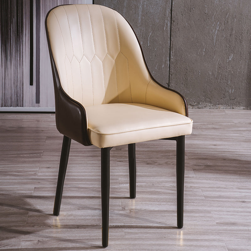 Glam Style Metal Dining Chairs Matte Finish Dining Arm Side Chair for Kitchen Beige 1 Piece Black Clearhalo ' kitchen&dining_furn' 'Dining Chairs' 'Dining Tables & Seating' 'dining_chair' 'furn' 'furn_dining_chair' 'Furniture' 'furniture_dining_chair' 'Kitchen & Dining Furniture' 'kitchen' 3968199