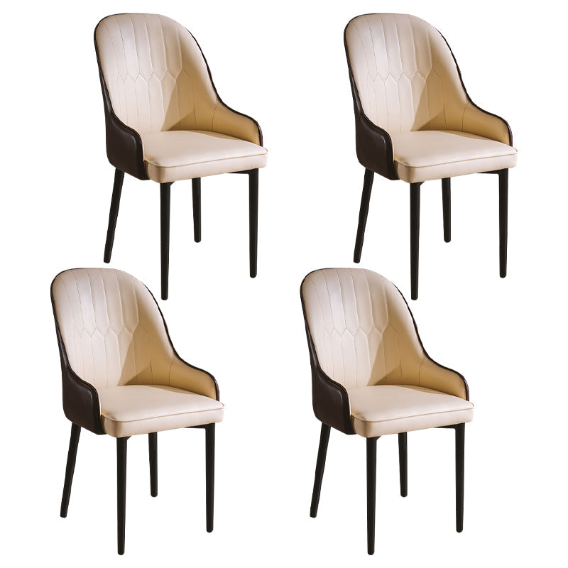 Glam Style Metal Dining Chairs Matte Finish Dining Arm Side Chair for Kitchen Beige 4 Piece Set Black Clearhalo ' kitchen&dining_furn' 'Dining Chairs' 'Dining Tables & Seating' 'dining_chair' 'furn' 'furn_dining_chair' 'Furniture' 'furniture_dining_chair' 'Kitchen & Dining Furniture' 'kitchen' 3968201
