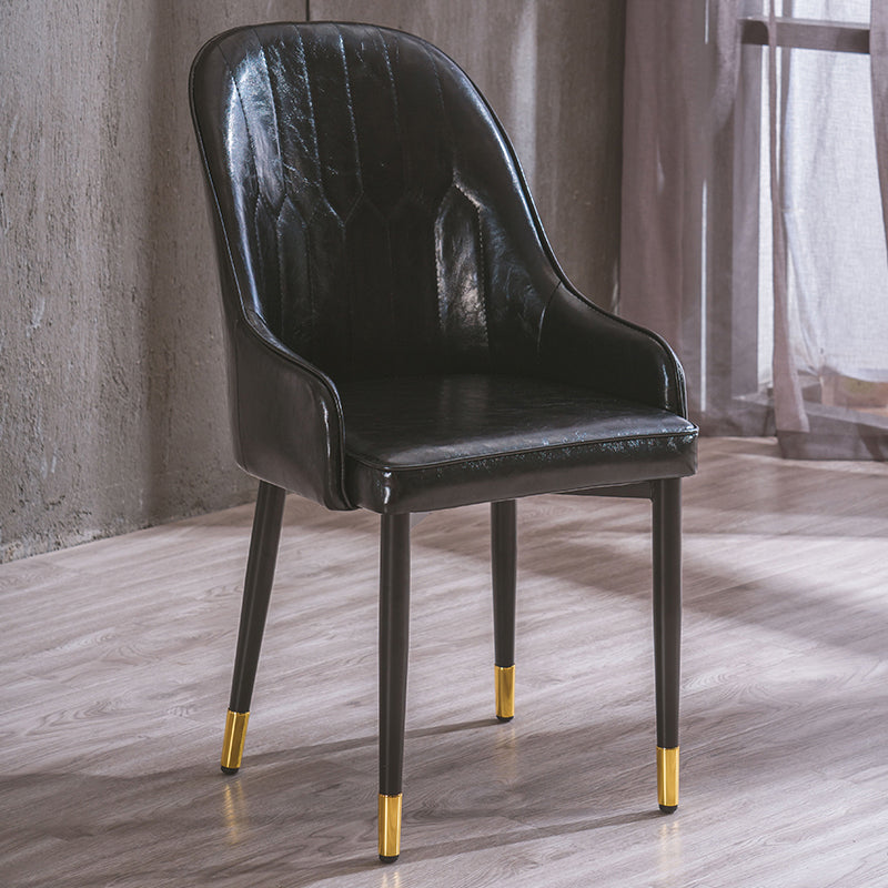 Glam Style Metal Dining Chairs Matte Finish Dining Arm Side Chair for Kitchen Black 1 Piece Brass Gold Clearhalo ' kitchen&dining_furn' 'Dining Chairs' 'Dining Tables & Seating' 'dining_chair' 'furn' 'furn_dining_chair' 'Furniture' 'furniture_dining_chair' 'Kitchen & Dining Furniture' 'kitchen' 3968202