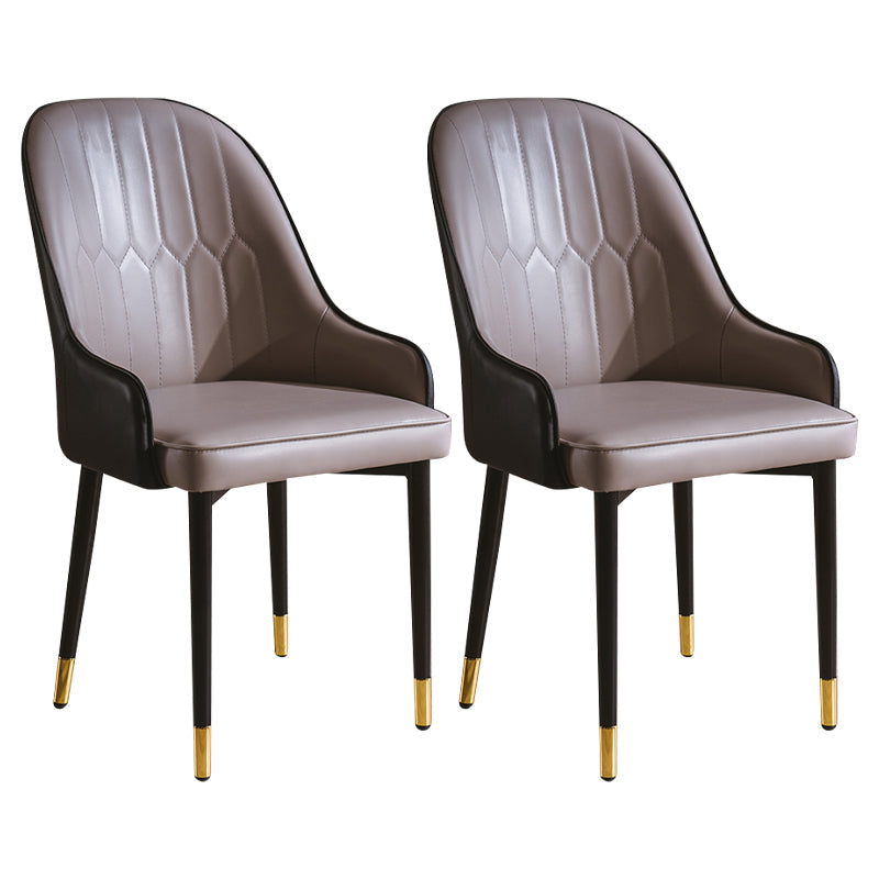 Glam Style Metal Dining Chairs Matte Finish Dining Arm Side Chair for Kitchen Grey 2 Piece Set Brass Gold Clearhalo ' kitchen&dining_furn' 'Dining Chairs' 'Dining Tables & Seating' 'dining_chair' 'furn' 'furn_dining_chair' 'Furniture' 'furniture_dining_chair' 'Kitchen & Dining Furniture' 'kitchen' 3968206