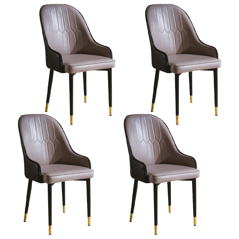 Glam Style Metal Dining Chairs Matte Finish Dining Arm Side Chair for Kitchen Grey 4 Piece Set Brass Gold Clearhalo ' kitchen&dining_furn' 'Dining Chairs' 'Dining Tables & Seating' 'dining_chair' 'furn' 'furn_dining_chair' 'Furniture' 'furniture_dining_chair' 'Kitchen & Dining Furniture' 'kitchen' 3968207
