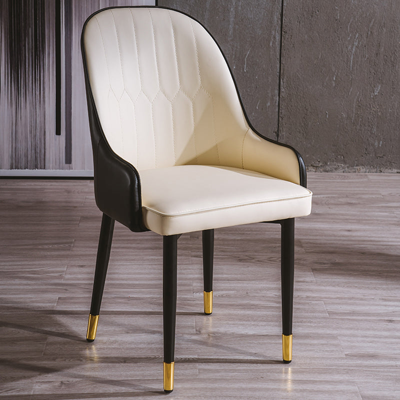 Glam Style Metal Dining Chairs Matte Finish Dining Arm Side Chair for Kitchen White 1 Piece Brass Gold Clearhalo ' kitchen&dining_furn' 'Dining Chairs' 'Dining Tables & Seating' 'dining_chair' 'furn' 'furn_dining_chair' 'Furniture' 'furniture_dining_chair' 'Kitchen & Dining Furniture' 'kitchen' 3968208