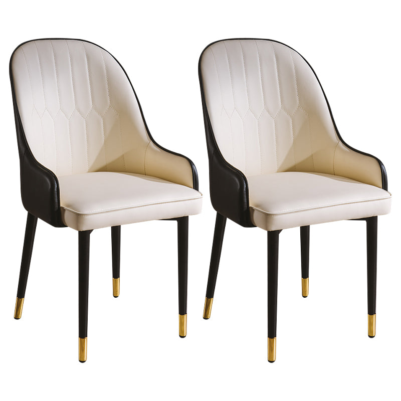 Glam Style Metal Dining Chairs Matte Finish Dining Arm Side Chair for Kitchen White 2 Piece Set Brass Gold Clearhalo ' kitchen&dining_furn' 'Dining Chairs' 'Dining Tables & Seating' 'dining_chair' 'furn' 'furn_dining_chair' 'Furniture' 'furniture_dining_chair' 'Kitchen & Dining Furniture' 'kitchen' 3968209