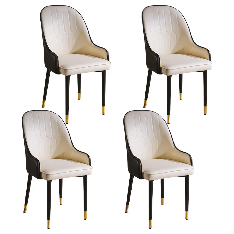 Glam Style Metal Dining Chairs Matte Finish Dining Arm Side Chair for Kitchen White 4 Piece Set Brass Gold Clearhalo ' kitchen&dining_furn' 'Dining Chairs' 'Dining Tables & Seating' 'dining_chair' 'furn' 'furn_dining_chair' 'Furniture' 'furniture_dining_chair' 'Kitchen & Dining Furniture' 'kitchen' 3968210