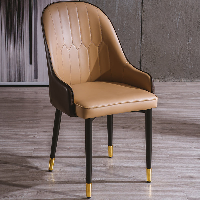 Glam Style Metal Dining Chairs Matte Finish Dining Arm Side Chair for Kitchen Nude 1 Piece Brass Gold Clearhalo ' kitchen&dining_furn' 'Dining Chairs' 'Dining Tables & Seating' 'dining_chair' 'furn' 'furn_dining_chair' 'Furniture' 'furniture_dining_chair' 'Kitchen & Dining Furniture' 'kitchen' 3968214