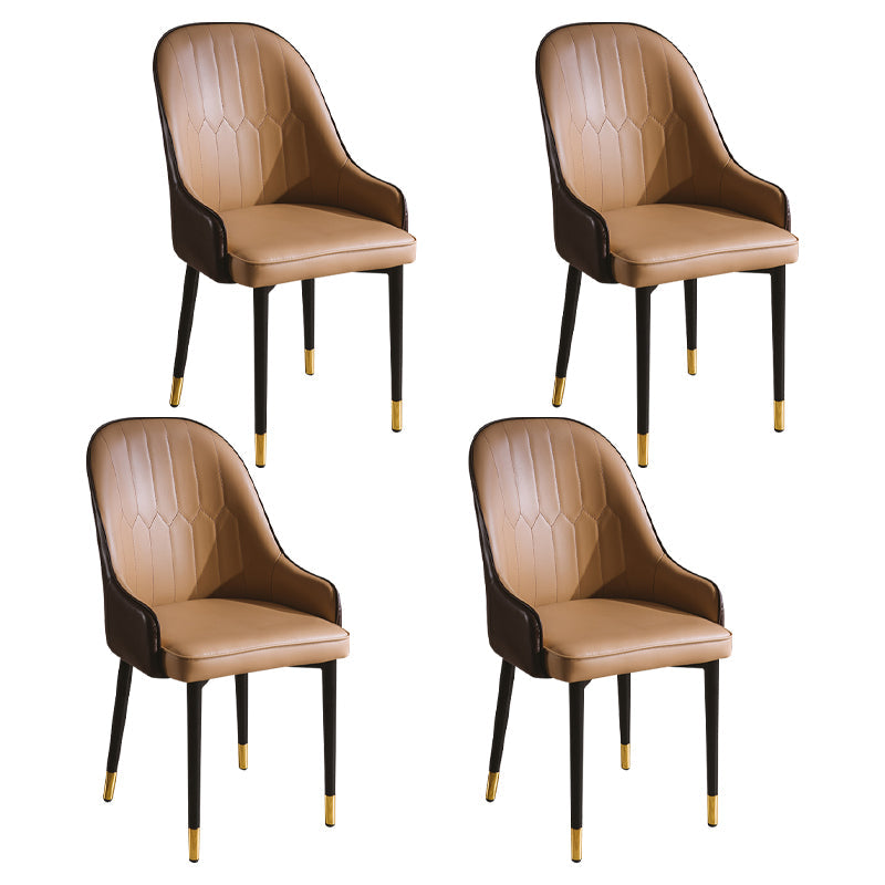 Glam Style Metal Dining Chairs Matte Finish Dining Arm Side Chair for Kitchen Nude 4 Piece Set Brass Gold Clearhalo ' kitchen&dining_furn' 'Dining Chairs' 'Dining Tables & Seating' 'dining_chair' 'furn' 'furn_dining_chair' 'Furniture' 'furniture_dining_chair' 'Kitchen & Dining Furniture' 'kitchen' 3968216