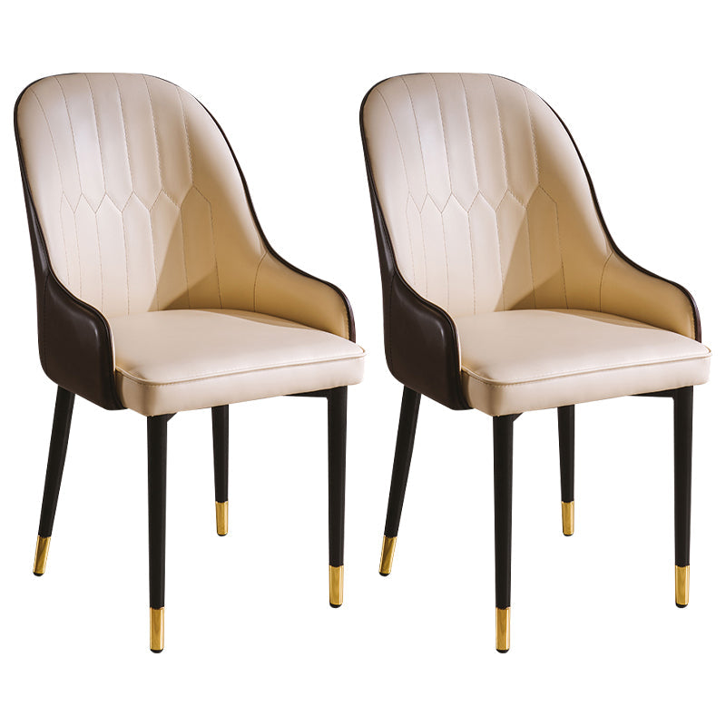 Glam Style Metal Dining Chairs Matte Finish Dining Arm Side Chair for Kitchen Beige 2 Piece Set Brass Gold Clearhalo ' kitchen&dining_furn' 'Dining Chairs' 'Dining Tables & Seating' 'dining_chair' 'furn' 'furn_dining_chair' 'Furniture' 'furniture_dining_chair' 'Kitchen & Dining Furniture' 'kitchen' 3968221