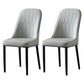 Glam Style Metal Dining Room Chairs Armless Parsons Leather Chair for Restaurant Light Gray 2 Piece Set Black Clearhalo ' kitchen&dining_furn' 'Dining Chairs' 'Dining Tables & Seating' 'dining_chair' 'furn' 'furn_dining_chair' 'Furniture' 'furniture_dining_chair' 'Kitchen & Dining Furniture' 'kitchen' 3968237