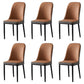 Glam Style Metal Dining Room Chairs Armless Parsons Leather Chair for Restaurant Light Orange 6 Piece Set Black Clearhalo ' kitchen&dining_furn' 'Dining Chairs' 'Dining Tables & Seating' 'dining_chair' 'furn' 'furn_dining_chair' 'Furniture' 'furniture_dining_chair' 'Kitchen & Dining Furniture' 'kitchen' 3968252