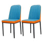 Glam Style Metal Dining Room Chairs Armless Parsons Leather Chair for Restaurant Blue-Orange 2 Piece Set Black Clearhalo ' kitchen&dining_furn' 'Dining Chairs' 'Dining Tables & Seating' 'dining_chair' 'furn' 'furn_dining_chair' 'Furniture' 'furniture_dining_chair' 'Kitchen & Dining Furniture' 'kitchen' 3968256