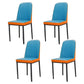 Glam Style Metal Dining Room Chairs Armless Parsons Leather Chair for Restaurant Blue-Orange 4 Piece Set Black Clearhalo ' kitchen&dining_furn' 'Dining Chairs' 'Dining Tables & Seating' 'dining_chair' 'furn' 'furn_dining_chair' 'Furniture' 'furniture_dining_chair' 'Kitchen & Dining Furniture' 'kitchen' 3968257