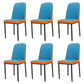 Glam Style Metal Dining Room Chairs Armless Parsons Leather Chair for Restaurant Blue-Orange 6 Piece Set Black Clearhalo ' kitchen&dining_furn' 'Dining Chairs' 'Dining Tables & Seating' 'dining_chair' 'furn' 'furn_dining_chair' 'Furniture' 'furniture_dining_chair' 'Kitchen & Dining Furniture' 'kitchen' 3968258