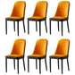 Glam Style Metal Dining Room Chairs Armless Parsons Leather Chair for Restaurant Yellow-Brown 6 Piece Set Black Clearhalo ' kitchen&dining_furn' 'Dining Chairs' 'Dining Tables & Seating' 'dining_chair' 'furn' 'furn_dining_chair' 'Furniture' 'furniture_dining_chair' 'Kitchen & Dining Furniture' 'kitchen' 3968264