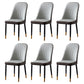 Glam Style Metal Dining Room Chairs Armless Parsons Leather Chair for Restaurant Grey 6 Piece Set Brass Gold Clearhalo ' kitchen&dining_furn' 'Dining Chairs' 'Dining Tables & Seating' 'dining_chair' 'furn' 'furn_dining_chair' 'Furniture' 'furniture_dining_chair' 'Kitchen & Dining Furniture' 'kitchen' 3968267