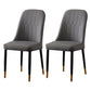 Glam Style Metal Dining Room Chairs Armless Parsons Leather Chair for Restaurant Dark Gray 2 Piece Set Brass Gold Clearhalo ' kitchen&dining_furn' 'Dining Chairs' 'Dining Tables & Seating' 'dining_chair' 'furn' 'furn_dining_chair' 'Furniture' 'furniture_dining_chair' 'Kitchen & Dining Furniture' 'kitchen' 3968268