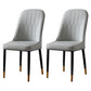 Glam Style Metal Dining Room Chairs Armless Parsons Leather Chair for Restaurant Light Gray 2 Piece Set Brass Gold Clearhalo ' kitchen&dining_furn' 'Dining Chairs' 'Dining Tables & Seating' 'dining_chair' 'furn' 'furn_dining_chair' 'Furniture' 'furniture_dining_chair' 'Kitchen & Dining Furniture' 'kitchen' 3968271