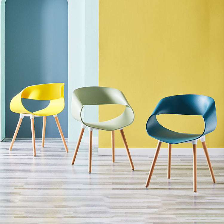 Scandinavian Armless Dining Chairs Eames Side Dining Chairs with Wood Legs Clearhalo ' kitchen&dining_furn' 'Dining Chairs' 'Dining Tables & Seating' 'dining_chair' 'Furniture' 'furniture_dining_chair' 'Kitchen & Dining Furniture' 'kitchen' 3968290