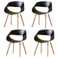 Scandinavian Armless Dining Chairs Eames Side Dining Chairs with Wood Legs Black Set of 4 Clearhalo ' kitchen&dining_furn' 'Dining Chairs' 'Dining Tables & Seating' 'dining_chair' 'Furniture' 'furniture_dining_chair' 'Kitchen & Dining Furniture' 'kitchen' 3968292