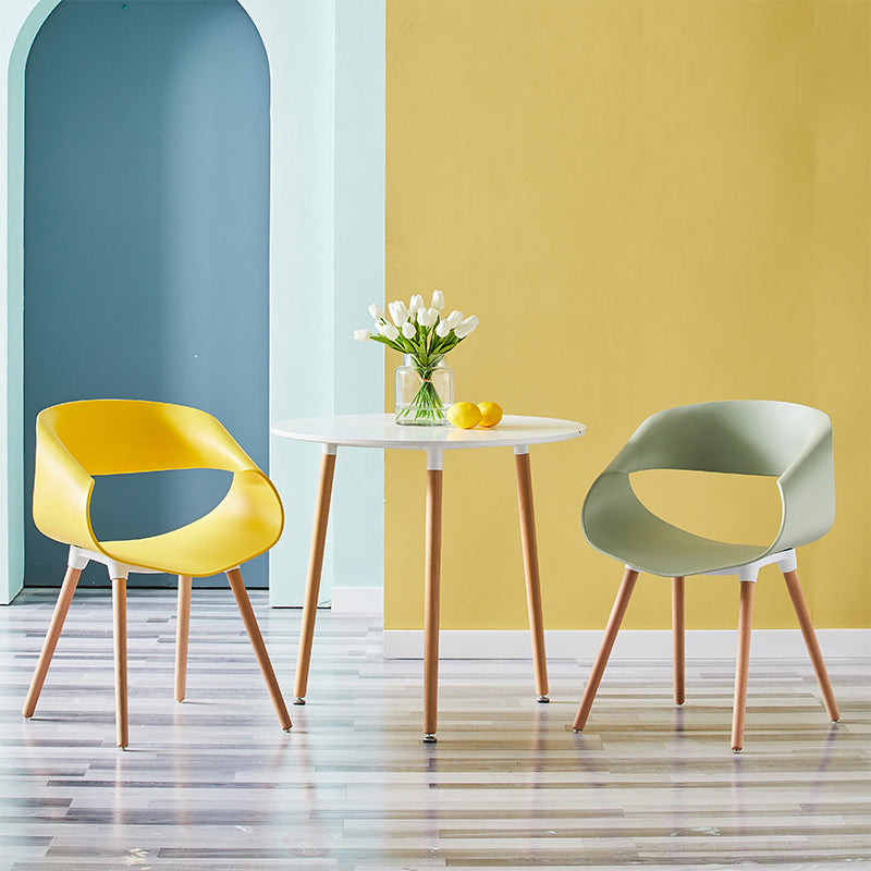 Scandinavian Armless Dining Chairs Eames Side Dining Chairs with Wood Legs Clearhalo ' kitchen&dining_furn' 'Dining Chairs' 'Dining Tables & Seating' 'dining_chair' 'Furniture' 'furniture_dining_chair' 'Kitchen & Dining Furniture' 'kitchen' 3968293