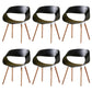 Scandinavian Armless Dining Chairs Eames Side Dining Chairs with Wood Legs Black Set of 6 Clearhalo ' kitchen&dining_furn' 'Dining Chairs' 'Dining Tables & Seating' 'dining_chair' 'Furniture' 'furniture_dining_chair' 'Kitchen & Dining Furniture' 'kitchen' 3968295