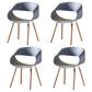 Scandinavian Armless Dining Chairs Eames Side Dining Chairs with Wood Legs Grey Set of 4 Clearhalo ' kitchen&dining_furn' 'Dining Chairs' 'Dining Tables & Seating' 'dining_chair' 'Furniture' 'furniture_dining_chair' 'Kitchen & Dining Furniture' 'kitchen' 3968299