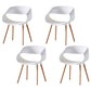 Scandinavian Armless Dining Chairs Eames Side Dining Chairs with Wood Legs White Set of 4 Clearhalo ' kitchen&dining_furn' 'Dining Chairs' 'Dining Tables & Seating' 'dining_chair' 'Furniture' 'furniture_dining_chair' 'Kitchen & Dining Furniture' 'kitchen' 3968304