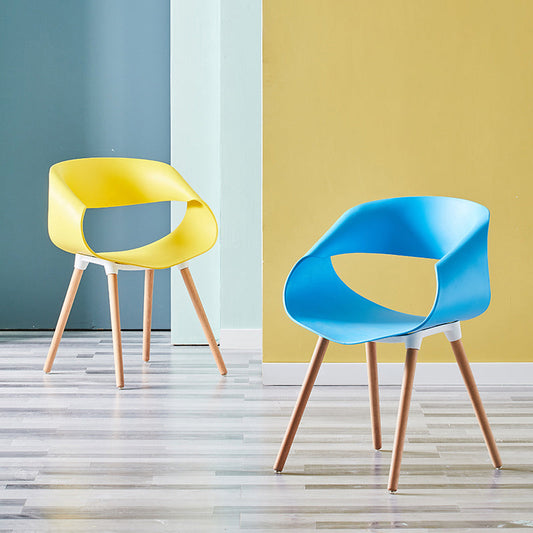 Scandinavian Armless Dining Chairs Eames Side Dining Chairs with Wood Legs Clearhalo ' kitchen&dining_furn' 'Dining Chairs' 'Dining Tables & Seating' 'dining_chair' 'Furniture' 'furniture_dining_chair' 'Kitchen & Dining Furniture' 'kitchen' 3968310