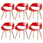 Scandinavian Armless Dining Chairs Eames Side Dining Chairs with Wood Legs Red Set of 6 Clearhalo ' kitchen&dining_furn' 'Dining Chairs' 'Dining Tables & Seating' 'dining_chair' 'Furniture' 'furniture_dining_chair' 'Kitchen & Dining Furniture' 'kitchen' 3968312