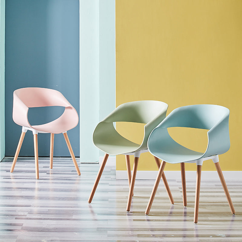 Scandinavian Armless Dining Chairs Eames Side Dining Chairs with Wood Legs Clearhalo ' kitchen&dining_furn' 'Dining Chairs' 'Dining Tables & Seating' 'dining_chair' 'Furniture' 'furniture_dining_chair' 'Kitchen & Dining Furniture' 'kitchen' 3968313