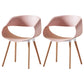 Scandinavian Armless Dining Chairs Eames Side Dining Chairs with Wood Legs Pink Set of 2 Clearhalo ' kitchen&dining_furn' 'Dining Chairs' 'Dining Tables & Seating' 'dining_chair' 'Furniture' 'furniture_dining_chair' 'Kitchen & Dining Furniture' 'kitchen' 3968314