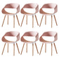 Scandinavian Armless Dining Chairs Eames Side Dining Chairs with Wood Legs Pink Set of 6 Clearhalo ' kitchen&dining_furn' 'Dining Chairs' 'Dining Tables & Seating' 'dining_chair' 'Furniture' 'furniture_dining_chair' 'Kitchen & Dining Furniture' 'kitchen' 3968316