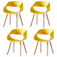 Scandinavian Armless Dining Chairs Eames Side Dining Chairs with Wood Legs Yellow Set of 4 Clearhalo ' kitchen&dining_furn' 'Dining Chairs' 'Dining Tables & Seating' 'dining_chair' 'Furniture' 'furniture_dining_chair' 'Kitchen & Dining Furniture' 'kitchen' 3968318