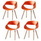 Scandinavian Armless Dining Chairs Eames Side Dining Chairs with Wood Legs Orange Set of 4 Clearhalo ' kitchen&dining_furn' 'Dining Chairs' 'Dining Tables & Seating' 'dining_chair' 'Furniture' 'furniture_dining_chair' 'Kitchen & Dining Furniture' 'kitchen' 3968321