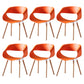 Scandinavian Armless Dining Chairs Eames Side Dining Chairs with Wood Legs Orange Set of 6 Clearhalo ' kitchen&dining_furn' 'Dining Chairs' 'Dining Tables & Seating' 'dining_chair' 'Furniture' 'furniture_dining_chair' 'Kitchen & Dining Furniture' 'kitchen' 3968322