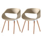 Scandinavian Armless Dining Chairs Eames Side Dining Chairs with Wood Legs Khaki Set of 2 Clearhalo ' kitchen&dining_furn' 'Dining Chairs' 'Dining Tables & Seating' 'dining_chair' 'Furniture' 'furniture_dining_chair' 'Kitchen & Dining Furniture' 'kitchen' 3968323