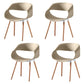Scandinavian Armless Dining Chairs Eames Side Dining Chairs with Wood Legs Khaki Set of 4 Clearhalo ' kitchen&dining_furn' 'Dining Chairs' 'Dining Tables & Seating' 'dining_chair' 'Furniture' 'furniture_dining_chair' 'Kitchen & Dining Furniture' 'kitchen' 3968324