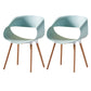Scandinavian Armless Dining Chairs Eames Side Dining Chairs with Wood Legs Lake Blue Set of 2 Clearhalo ' kitchen&dining_furn' 'Dining Chairs' 'Dining Tables & Seating' 'dining_chair' 'Furniture' 'furniture_dining_chair' 'Kitchen & Dining Furniture' 'kitchen' 3968326