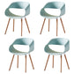 Scandinavian Armless Dining Chairs Eames Side Dining Chairs with Wood Legs Lake Blue Set of 4 Clearhalo ' kitchen&dining_furn' 'Dining Chairs' 'Dining Tables & Seating' 'dining_chair' 'Furniture' 'furniture_dining_chair' 'Kitchen & Dining Furniture' 'kitchen' 3968327