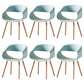 Scandinavian Armless Dining Chairs Eames Side Dining Chairs with Wood Legs Lake Blue Set of 6 Clearhalo ' kitchen&dining_furn' 'Dining Chairs' 'Dining Tables & Seating' 'dining_chair' 'Furniture' 'furniture_dining_chair' 'Kitchen & Dining Furniture' 'kitchen' 3968328