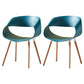 Scandinavian Armless Dining Chairs Eames Side Dining Chairs with Wood Legs Peacock Blue Set of 2 Clearhalo ' kitchen&dining_furn' 'Dining Chairs' 'Dining Tables & Seating' 'dining_chair' 'Furniture' 'furniture_dining_chair' 'Kitchen & Dining Furniture' 'kitchen' 3968329