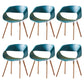 Scandinavian Armless Dining Chairs Eames Side Dining Chairs with Wood Legs Peacock Blue Set of 6 Clearhalo ' kitchen&dining_furn' 'Dining Chairs' 'Dining Tables & Seating' 'dining_chair' 'Furniture' 'furniture_dining_chair' 'Kitchen & Dining Furniture' 'kitchen' 3968331