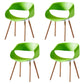 Scandinavian Armless Dining Chairs Eames Side Dining Chairs with Wood Legs Fruit Green Set of 4 Clearhalo ' kitchen&dining_furn' 'Dining Chairs' 'Dining Tables & Seating' 'dining_chair' 'Furniture' 'furniture_dining_chair' 'Kitchen & Dining Furniture' 'kitchen' 3968333